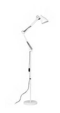 White Metal Adjustable Floor Lamp.